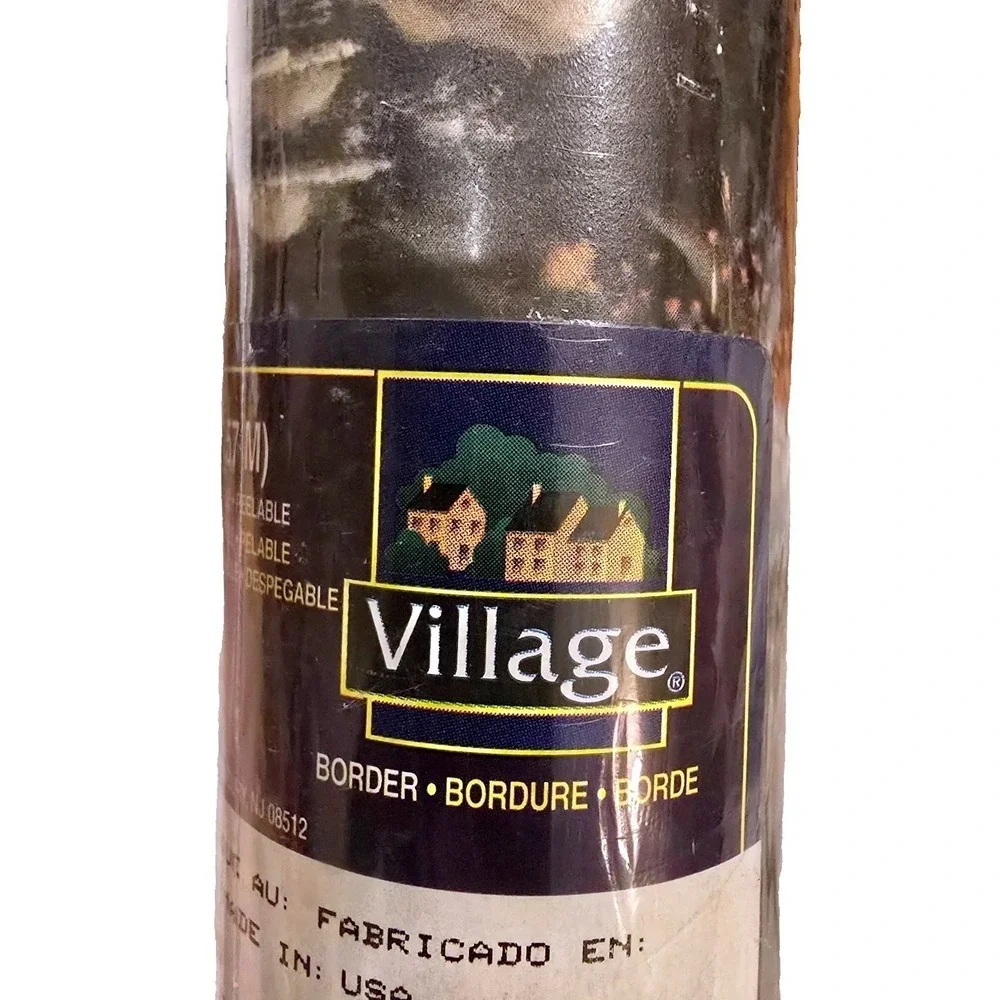 VTG Village Wallpaper Border Woods River Lodge Lot 2 NIP Stone Bridge Nature USA